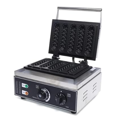 Konfiur 1500W Waffeleosen, Edelstahl Profi Waffeln Am Stiel Waffelsticks Corn Dogs, Waffeleisen für Waffeln Am Stiel Waffle Maker Backt 6 Waffeln/Hot Dogs in 5 Minuten