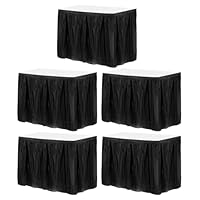 Lot De 5 Nappes/Jupes De Table Jetables Rouge - 73cm X 4.3m - Pour Mariage, Anniversaire, Fête
