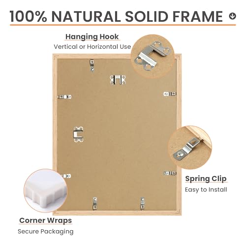 Image of upsimples 11x14 Picture Frame Solid Wooden, Nursery Wall Frames Set of 3