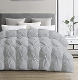 SLEEP-NEST Oversized King Comforter 132 x 120 Inch All Season Down Alternative 1 Piece Pinch Pleated