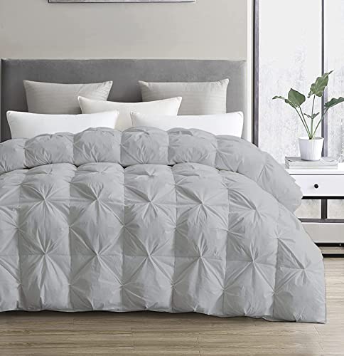 SLEEP-NEST Oversized King Comforter 132 x 120 Inch Hotel Luxury Weighted Down Alternative Pinch Pleat 1 Piece Comforter with 8 Tabs/Loops 400 GSM-Box Stitched Extra Large Breathable - Silver Grey by SLEEP-NEST - Used condition - US$162.84