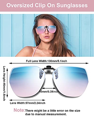 Frienda 3 Pairs Polarized Clip on Sunglasses Rimless Anti Glare Flip up Sunglasses for Women Man2