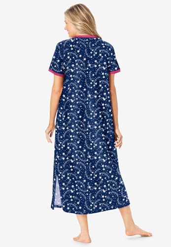 Dreams & Co. Plus Size Long Henley Sleepshirt2
