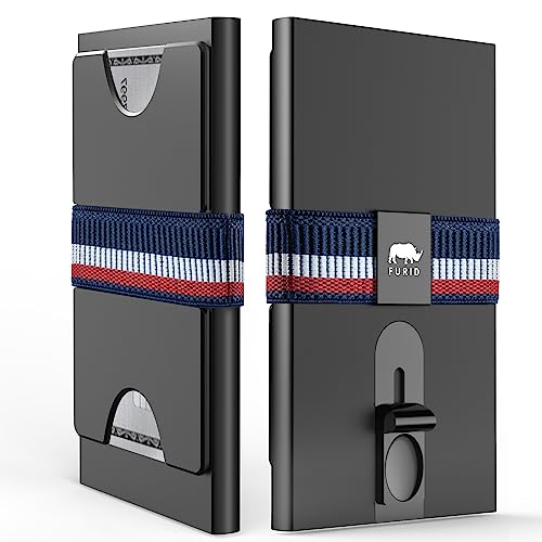 Smart Wallet for Men-Metal Card Holder Wallet, Mens Wallet Slim Minimalist, RFID Blocking Pop Up Wallet with Backplate for Quick Card Access 12+