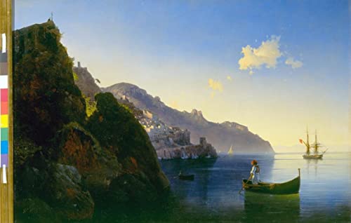Impression d'affiches l'Amalfi d'Aivazovsky pour une décoration de salon élégante