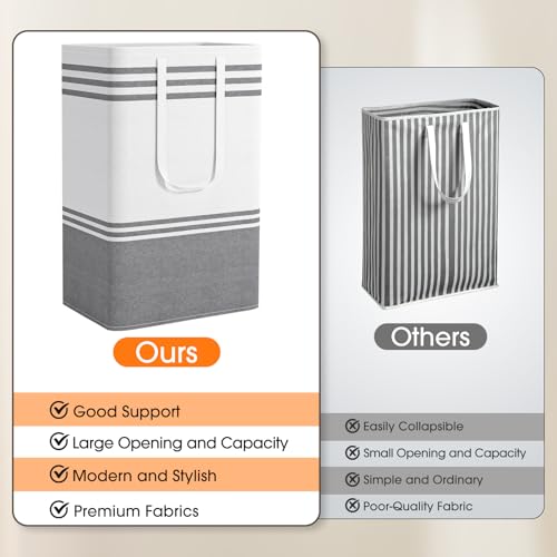 EpicTotes Large Home Laundry Basket Light Gray thumbnail 5