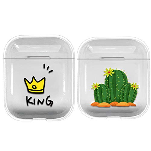 [2 Pack] Compatible with AirPods Case Crystal Clear Cover Skin [Front LED Visible]