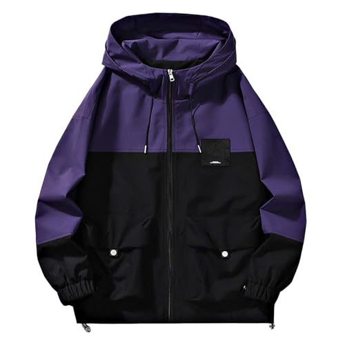 Veste décontractée homme à capuche style moderne blocs colorés pour l'automne