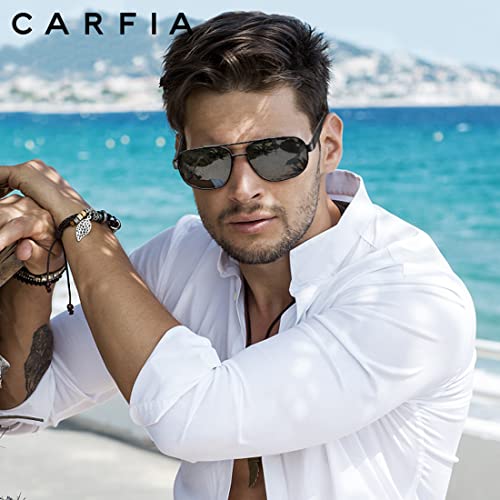 CARFIA Classic Metal Mens Sunglasses Polarized Sunglasses UV Protection CA53774