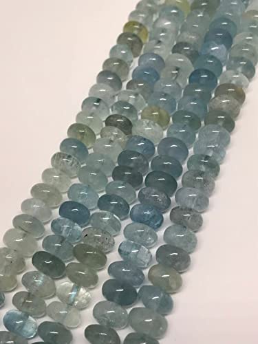 Aigue-marine bleue ronde 8-8.5mm fil de 16 pouces transparente