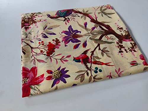 Image of Floral Printed Cotton Fabric Cloth Hand Block Print Fabric Women Material Running Jaipuri Hand Block Printed Women Dress Material Kurtis Natural 44 inch Inches Width 2.5 Meter (Pattern 30)