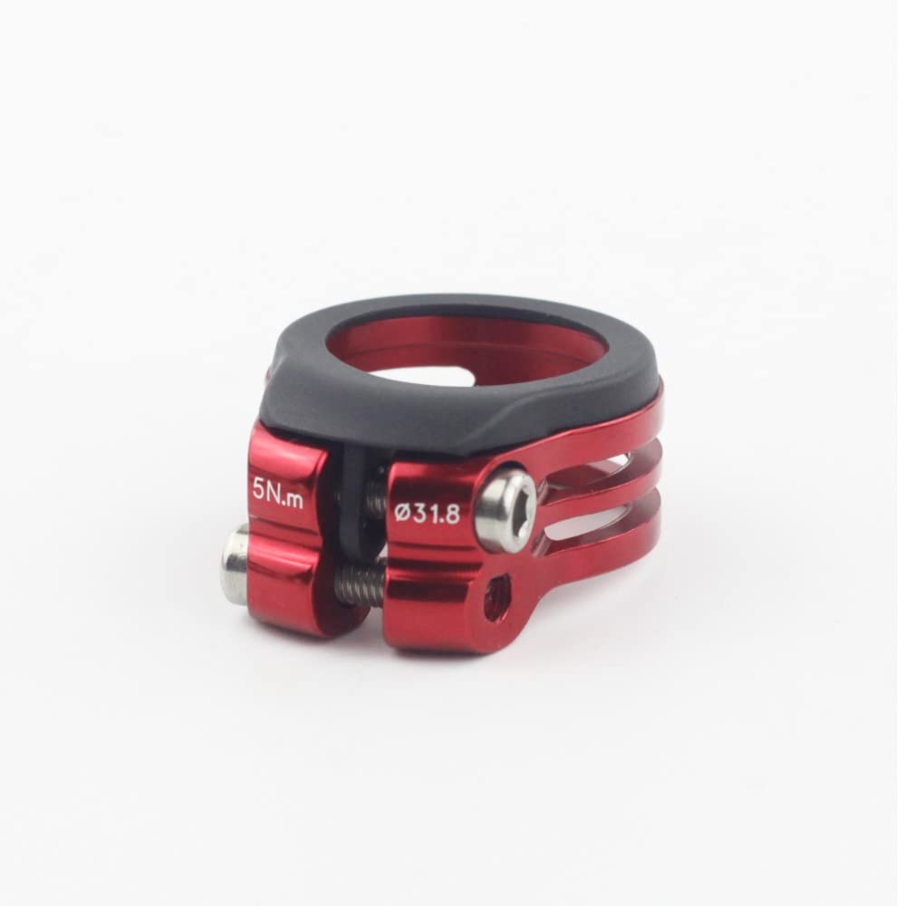 Bike Seat Clamp Bike Seatpost Clamp 31.8mm 34.9mm MTB Road Bike Seat Post Saddle Waterproof Dustproof Fit 27.2mm .6mm(Red 31.8)