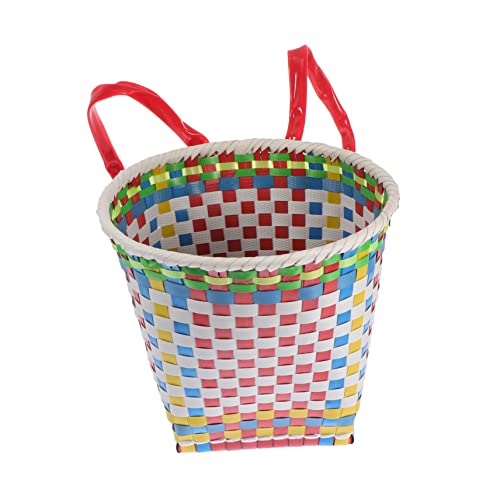 ERINGOGO Outdoor Basket Boys and Girls Toy Small Pack Basket Plastic Woven Easter Woven Random Color
