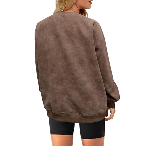 Oversized Sweatshirt for Women Fashion: CrewNeck Causal Basic Fall Clothes Tops Loose Fit Pullove