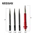 KEEGAN TOOLS 4-Piece Nail Setter Punch and Center Punch Set with 3 Nail Sets and a 1/8-inch Center Punch for Professional Tradesman, Carpenters Plumbers Electricians Woodworkers