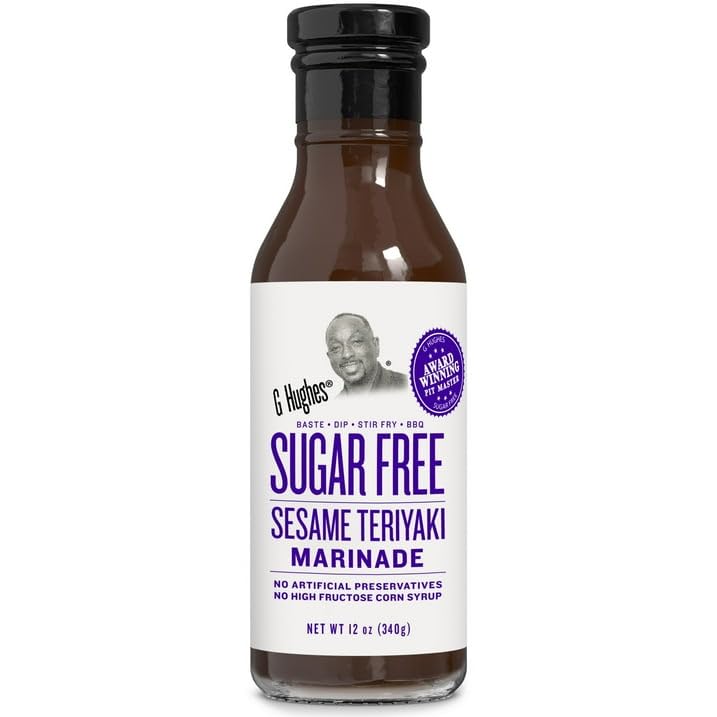 G Hughes Sesame Teriyaki Sugar-Free Marinade 12 fl oz (Pack of 6)