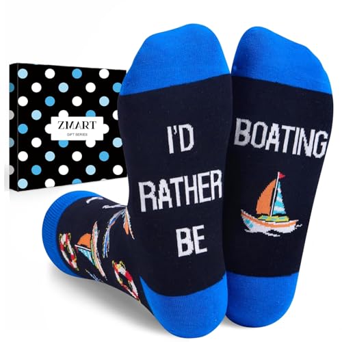 Zmart Gifts for Boating Lovers - Funny Boating Socks for Men, Gifts for Boat Owners