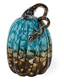 Boston International Handblown Glass Pumpkin Tabletop Décor, 5.5 x 8.5-Inches, Copper Canyon