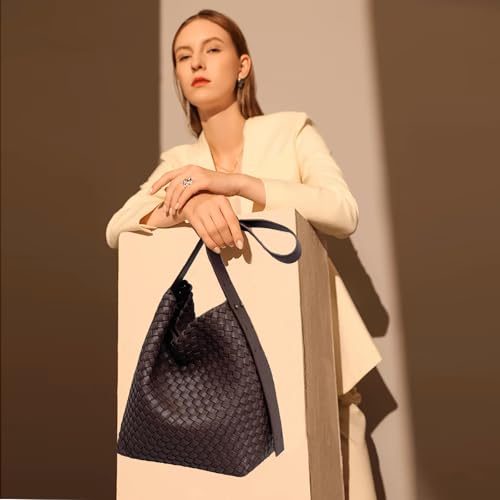 Image of Fashion Woven Tote Bag for Women, Female Hobo Bag, Beach Handbag Purse, Travel Shoulder Bag with Adjustable Strap