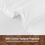 HOMBYS Lightweight Wool Comforter King Size - 100% Australian Wool Filling 120gsm, Breathable & Thin Duvet Insert for Hot Sleepers, 60s Cotton Shell, All Season Comfort, White - Image 5