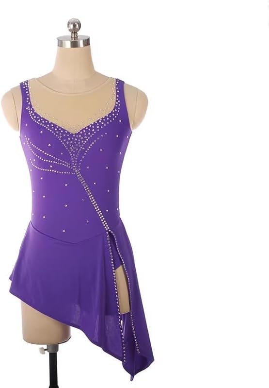 Kids Figure Skating Practice Dress Sleeveless Ice Skating Costume Girls' Mesh Skirt Sport Roller Skate Dress