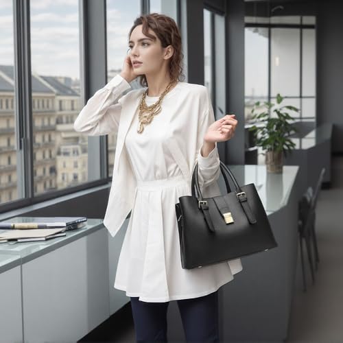 Bolso Tote Vegano para Mujer Mediano Negro miniatura 2