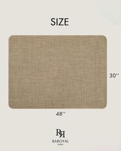 Image of BARoyal Office Chair Mat for Hardwood Floor Under Desk Computer Rolling Chair Mat for Wood /Tile Floor Non-Slip Heavy Duty Desk Rug PVC Plastic Hard Floor Protector 30 inch x 48 inch(Linen)