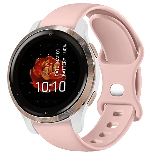 Image of Strap for Garmin Venu 2S Silicone, 18mm Sport Watchband Replacement Strap for Venu 2S/Vivoactive 4S 40mm/Vivomove 3S/Fossil Women's Q Venture HR Gen 4/Gen 3/Withings Steel HR 36mm/Huawei Watch 1/Fit
