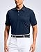 G Gradual Mens Golf Shirt Navy Blue Short Sleeve Dry Fit Moisture Wicking Lightweight Performance Athletic Jacquard Summer Collared Polo Shirts for Men Large