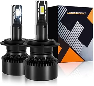 H7 LED Headlight Bulbs, 9V-32V 80W 16000Lumens 6000K Cool White H7 LED Car Headlight Conversion Kit, High/Low Beam Lamps, IP68 Waterproof, Pack of 2 (H7)