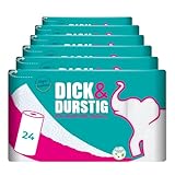 Dick & Durstig – 24 Rollen, 43 Blatt pro Rolle, für Immer & Überall, das Gute Gefühl von Hygiene im Haushalt