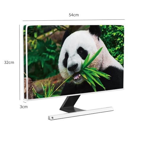 Image of Giant Panda Computer Monitor Dust Cover 22, 23, 24, 25 Inch Panda Eat Bamboo Panel Case Computer Screen Protective LCD /LED /HD Laptop Computer Cover for Home Office PC Desktop Decoration