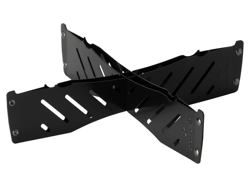 Snow Peak Base Plate Stand, Medium/Large, Black, stand to elevate base plate and firepit for ground protection, for camping and outdoors