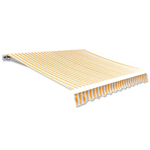 vidaXL Parte Superior del Toldo Repuesto de Lona Amarillo Girasol & Blanco 3x2,5 m Sin Armazón
