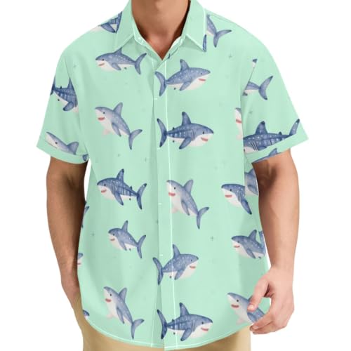 Chemise manches courtes homme plage vacances à motif baleine