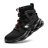  JUDBF Sicherheitsstiefel Herren Leicht Arbeitsschuhe Hoch Damen Sicherheitsschuhe s3 Atmungsaktiv Schutzschuhe mit Stahlkappen799Black/39
