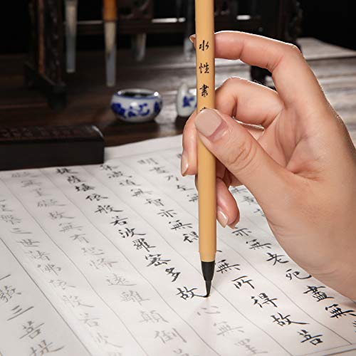 般若心経 写経用紙セット ３０枚入り写経紙と筆ペン 練習用 なぞり書き 手本付き 大きいサイズ６７cm×３５cm 行幅ー⒉５cm 初心者適用 父母へのプレゼント