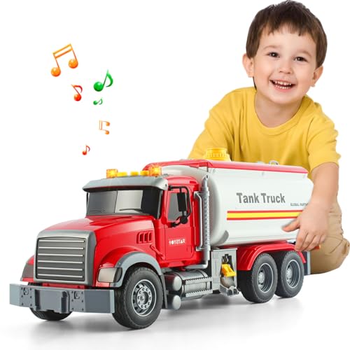 CSDCSD - Juguete para camión cisterna de lucha contra incendios de rescate para niños, almacenamiento de agua, función de pulverización de agua, luces y sonidos, regalo ideal...