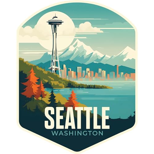 Imán decorativo souvenir diseño Seattle Washington 4 pulgadas