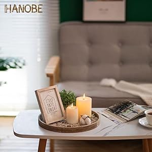 Hanobe Round Wood Decorative Tray: Boho Coffee Table Tray Farmhouse Rustic Brown Centerpiece Decor Wooden Serving Trays Circle Tray for Kitchen Counter Bohemian Ottoman Tray for Home Hanobe Round Wood Decorative Tray Boho Coffee Table Tray Farmhouse Rustic Brown Centerpiece Decor Wooden Serving Trays Circle Tray for Kitchen Counter Bohemian Ottoman Tray for Home