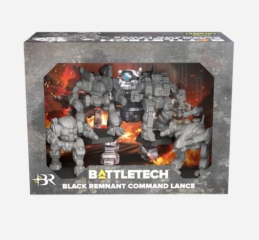 Catalyst Game Labs, BattleTech: Black Remnant Command Lance Forcepack | for Ages 14+ | Dragon Fire, Flashman, Cyclops Mechs with Pilot Cards & Alpha Strike Cards, Tabletop Wargame Expansion
