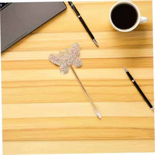 6 bolígrafos de gel con purpurina y diseño mariposa miniatura 7