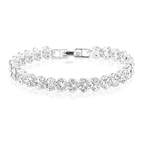 Huaxingda Bracelets en Cristal pour Femme - Bracelet en Cristal Brillant pour Femmes Filles | Bracelet de chaîne de Bijoux Exquis pour Adolescentes et Femmes Adultes Cover