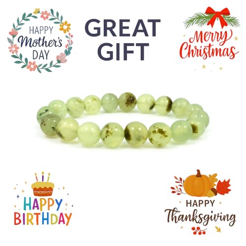 Image of ANAYA AGATE Healing Crystal Bracelet for Women and Men - 8mm Round Beaded Bracelet for Men and Women - Unisex Stretchy Gemstone Bracelet for Healing and Protection