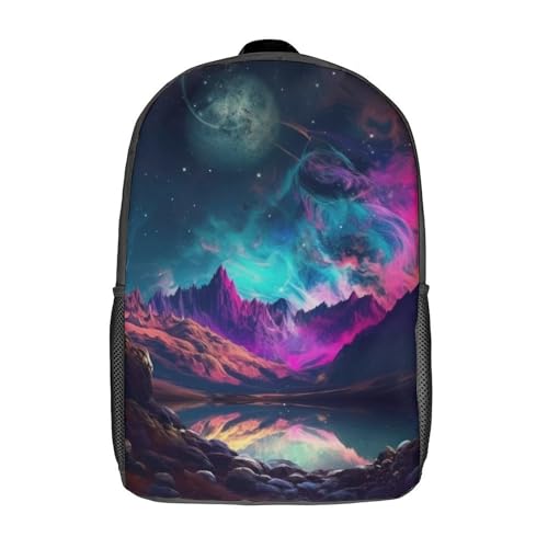 Swirling_Twilight Tagesrucksack, lässiger Rucksack, Schultasche für Mädchen und Jungen, High College, Teenager, Rucksack für Männer und Frauen, Reise-Laptop-Rucksack, College-Büchertasche, 17 Zoll