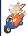 Composition Notebook: Fox Driving Scooter Wide Ruled Paper Notebook Journal Wide Lined Workbook for Girls Boys Kids Teens Students.8.5" X 11" 110 Wide Ruled Pages