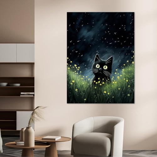 Chat drôle décoration murale abstraite de ferme pour un intérieur cosy
