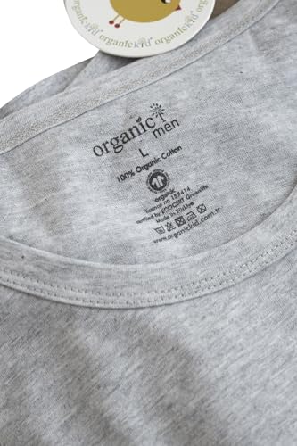 ORGANICKID Mens 100% Organic 100% Cotton Soft Breathable GOTS Certified Crew Tee Undershirts Tops Pack of 22