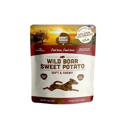 Smart Cookie All Natural Dog Treats - Wild Boar & Sweet Potato - Training Treats for Dogs with Allergies, Sensitive Stomachs - Soft Dog Treats, Chewy, Grain Free, Human-Grade, Made in USA - 5oz Bag