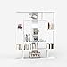 HOMASIS Libreria da Parete Geometrica con 7 Scomparti, Scaffale in Legno con Protezione Anti-Ribaltamento, Espositore Moderno, Libreria Divisoria Ambiente per Soggiorno, 125 x 22 x 150 cm (Bianco) immagine